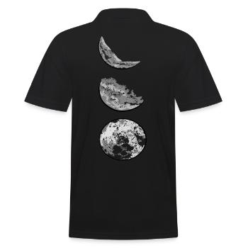 moon phases - Men's Polo Shirt - black - Back - Kai (181cm)