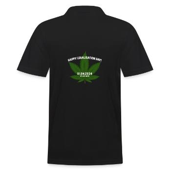 Cannabis legalisation 01.04.2024 - Männer Poloshirt - Schwarz - Hinten - Kai (181cm)