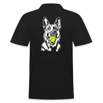 Malinois Ball Ball Junkie Dogs Wilsigns - Men's Polo Shirt - black - Back - Kai (181cm)