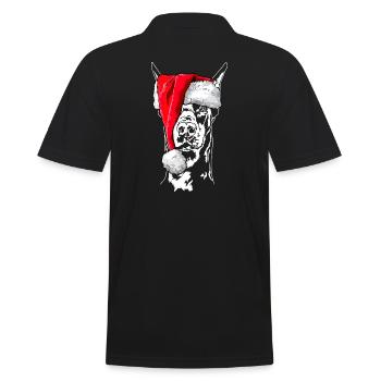Santa Dobermann Weihnachten Hunde Wilsigns - Männer Poloshirt - Schwarz - Hinten - Kai (181cm)