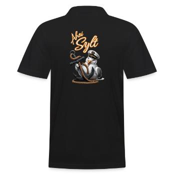 Ahoy Sylt Seagull avec ancre - Polo Homme - noir - Dos - Kai (181cm)