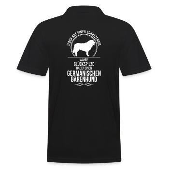 GERMANISCHER BÄRENHUND Schutzengel Hunde Wilsigns - Männer Poloshirt - Schwarz - Hinten - Kai (181cm)