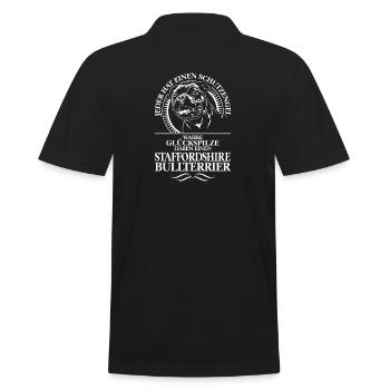 STAFFORDSHIRE BULLTERRIER Schutzengel WILSIGNS - Männer Poloshirt - Schwarz - Hinten - Kai (181cm)
