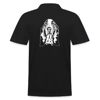 Basset Hound Portrait Hunde Hund Wilsigns - Männer Poloshirt - Schwarz - Hinten - Kai (181cm)