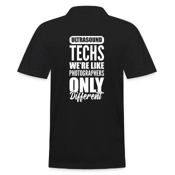 Lustiger Ultraschall Ultraschalltechniker - Männer Poloshirt - Schwarz - Hinten - Kai (181cm)