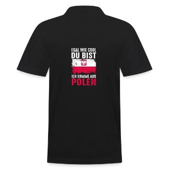 Pole Polnisch Polen - Männer Poloshirt - Schwarz - Hinten - Kai (181cm)