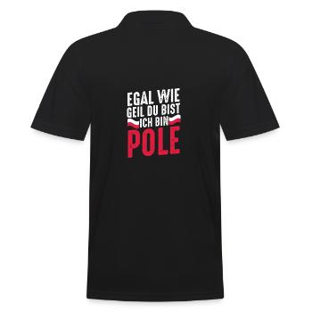 Pole Polnisch Polen - Männer Poloshirt - Schwarz - Hinten - Kai (181cm)
