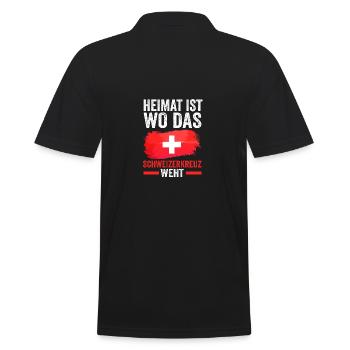 Schweizer Schweiz - Männer Poloshirt - Schwarz - Hinten - Kai (181cm)