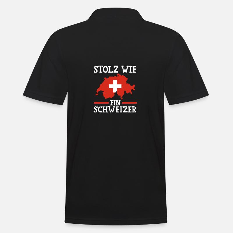 Schweizer Schweiz - Männer Poloshirt - Schwarz