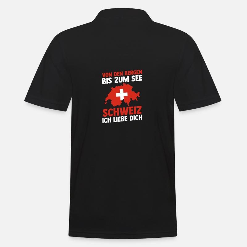 Schweizer Schweiz - Männer Poloshirt - Schwarz