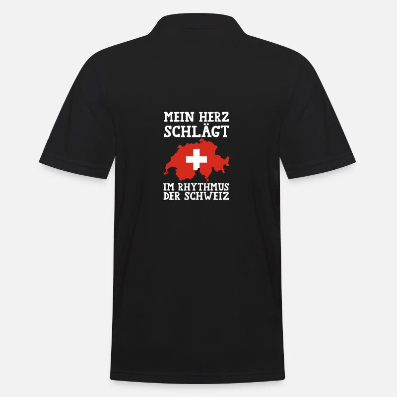 Schweizer Schweiz - Männer Poloshirt - Schwarz