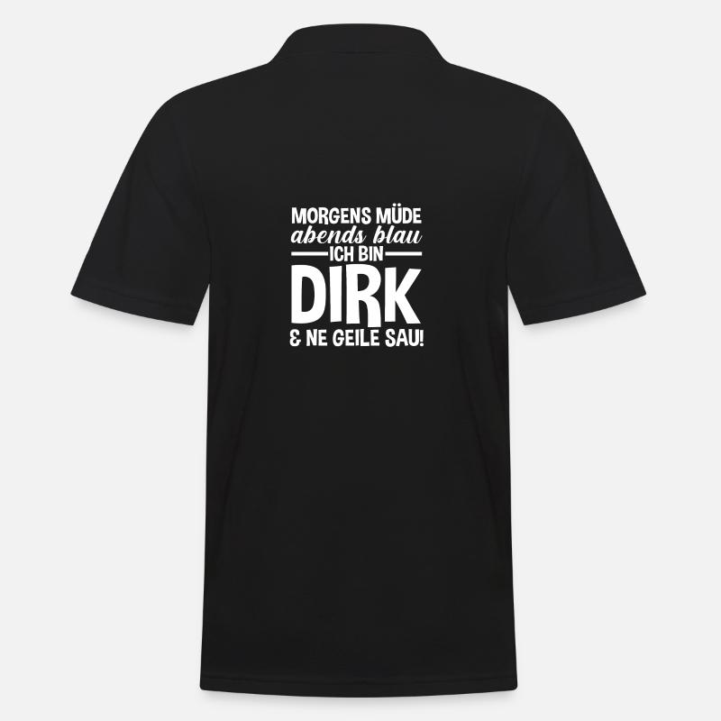 Vorname Dirk - Männer Poloshirt - Schwarz