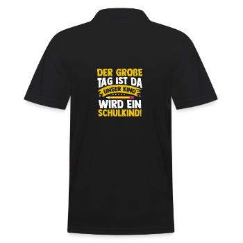 Eltern Schulkind Grundschule Erste Klasse Einschul - Männer Poloshirt - Schwarz - Hinten - Kai (181cm)