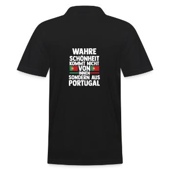 Portugiesen Portugal - Männer Poloshirt - Schwarz - Hinten - Kai (181cm)
