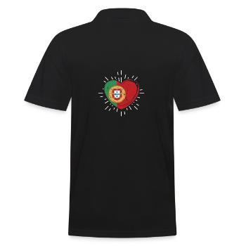 Portugiesen Herzschlag Portugal - Männer Poloshirt - Schwarz - Hinten - Kai (181cm)