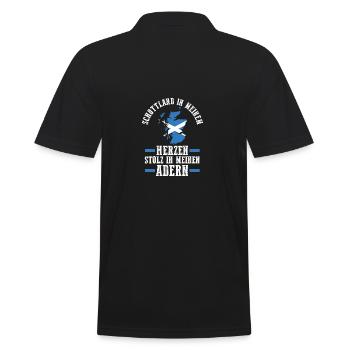 Scots Scottish Scotland - Men's Polo Shirt - black - Back - Kai (181cm)