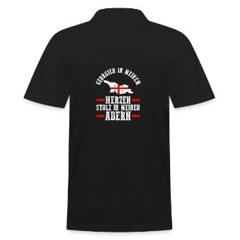 Georgier Georgien - Männer Poloshirt - Schwarz - Hinten - Kai (181cm)