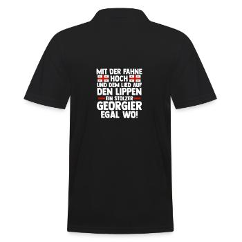 Georgier Georgien - Männer Poloshirt - Schwarz - Hinten - Kai (181cm)