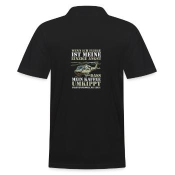 Pilot Fliegen Flieger Helikopter Hubschrauber - Männer Poloshirt - Schwarz - Hinten - Kai (181cm)
