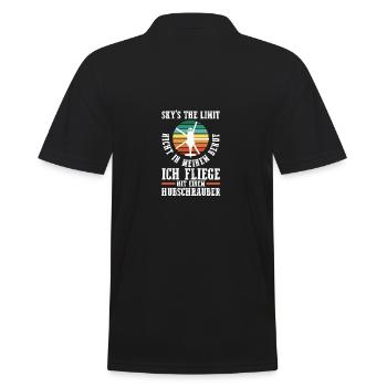 Pilot Helikopter Hubschrauber - Männer Poloshirt - Schwarz - Hinten - Kai (181cm)