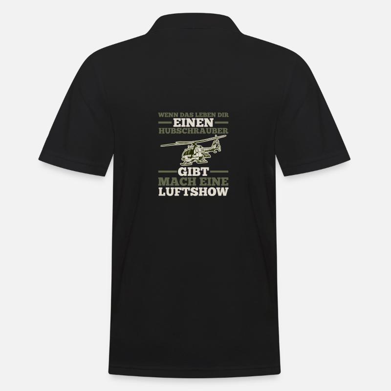 Pilot Helikopter Hubschrauber - Männer Poloshirt - Schwarz