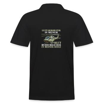 Pilot Helikopter Hubschrauber - Männer Poloshirt - Schwarz - Hinten - Kai (181cm)