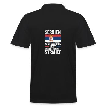 Serbe Serbe Serbie - Polo Homme - noir - Dos - Kai (181cm)
