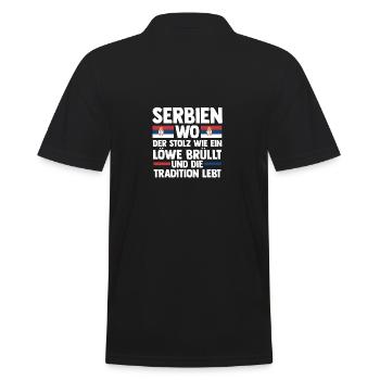 Serbe Serbe Serbie - Polo Homme - noir - Dos - Kai (181cm)