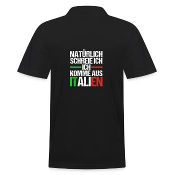 Italien Italiener Vaffanculo - Männer Poloshirt - Schwarz - Hinten - Kai (181cm)