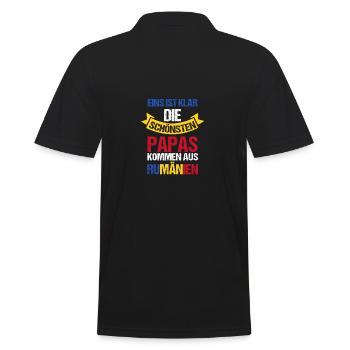 Roumain Papa Père Fête des Pères Roumanie - Polo Homme - noir - Dos - Kai (181cm)