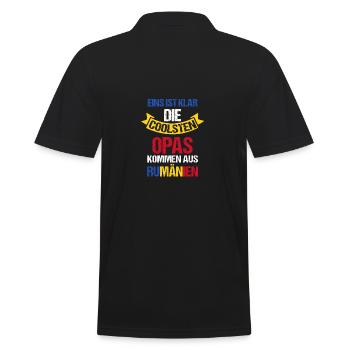 Roumains Grand-père Grand-père Roumanie - Polo Homme - noir - Dos - Kai (181cm)