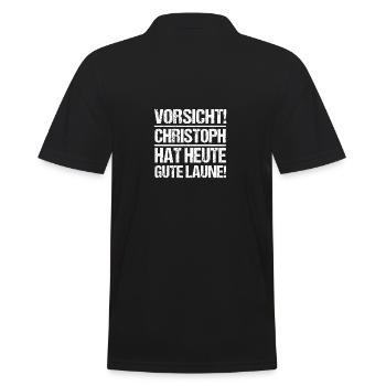 First name Chris Christoph - Men's Polo Shirt - black - Back - Kai (181cm)