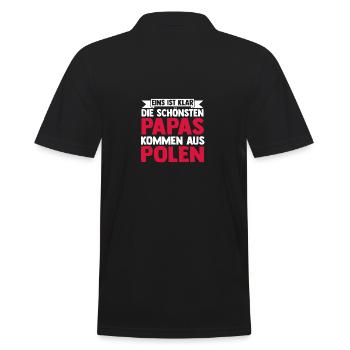 Pole Papa Vater Vatertag Polen - Männer Poloshirt - Schwarz - Hinten - Kai (181cm)