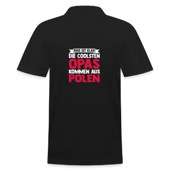 Pole Opa Großvater Polen - Männer Poloshirt - Schwarz - Hinten - Kai (181cm)