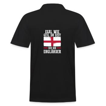Großbritannien Engländer England - Männer Poloshirt - Schwarz - Hinten - Kai (181cm)