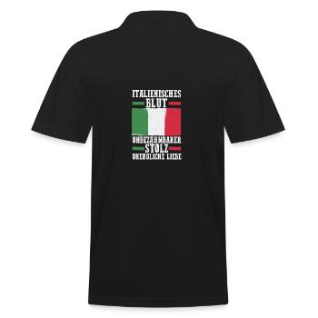 Italians Italy - Men's Polo Shirt - black - Back - Kai (181cm)