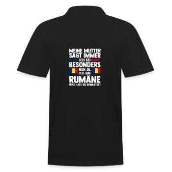 Romanian Romania Romania - Men's Polo Shirt - black - Back - Kai (181cm)