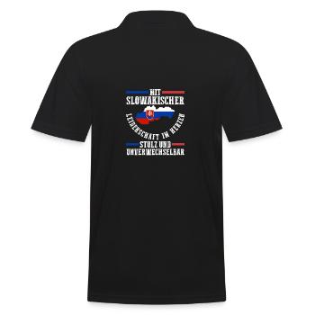 Slowaken Slowakei - Männer Poloshirt - Schwarz - Hinten - Kai (181cm)