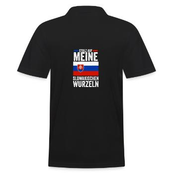 Slowaken Slowakei - Männer Poloshirt - Schwarz - Hinten - Kai (181cm)