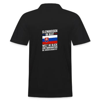 Slowaken Slowakei - Männer Poloshirt - Schwarz - Hinten - Kai (181cm)