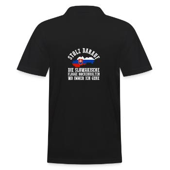 Slowaken Slowakei - Männer Poloshirt - Schwarz - Hinten - Kai (181cm)