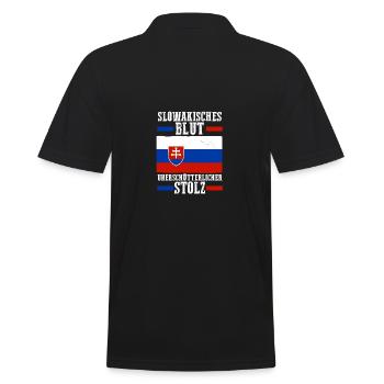 Slowaken Slowakei - Männer Poloshirt - Schwarz - Hinten - Kai (181cm)