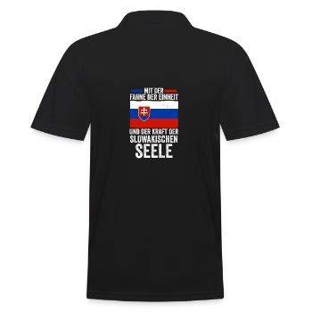 Slowaken Slowakei - Männer Poloshirt - Schwarz - Hinten - Kai (181cm)