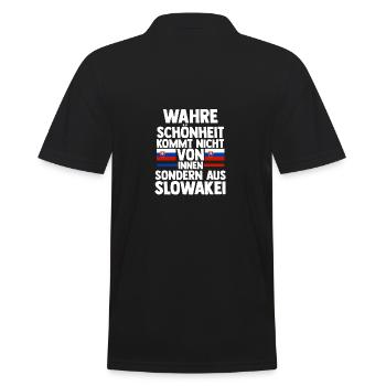 Slowaken Slowakei - Männer Poloshirt - Schwarz - Hinten - Kai (181cm)