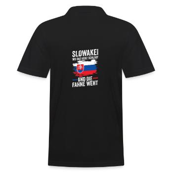 Slowaken Slowakei - Männer Poloshirt - Schwarz - Hinten - Kai (181cm)