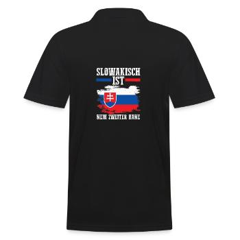 Slowaken Slowakei - Männer Poloshirt - Schwarz - Hinten - Kai (181cm)