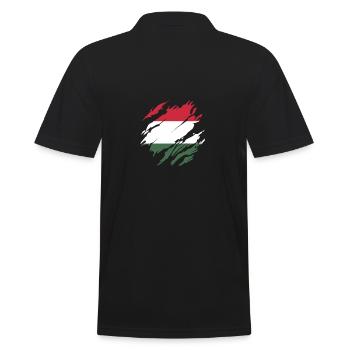Magyaren Ungarn - Männer Poloshirt - Schwarz - Hinten - Kai (181cm)