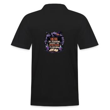 Witch Witch Broom Witch Costume Halloween - Men's Polo Shirt - black - Back - Kai (181cm)