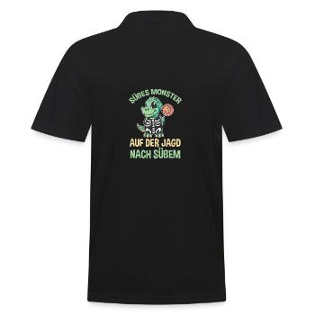 Halloween Costume Dinosaur Halloween - Men's Polo Shirt - black - Back - Kai (181cm)