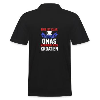 Kroaten Oma Großmutter Kroatin Hrvatska Kroatien - Männer Poloshirt - Schwarz - Hinten - Kai (181cm)